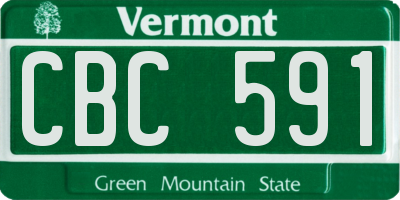 VT license plate CBC591
