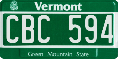 VT license plate CBC594