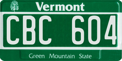 VT license plate CBC604