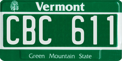 VT license plate CBC611