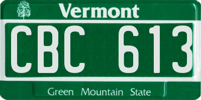 VT license plate CBC613
