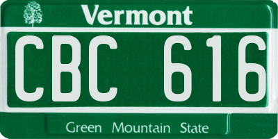 VT license plate CBC616