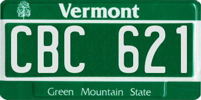 VT license plate CBC621