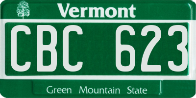 VT license plate CBC623