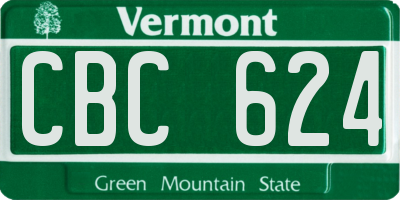 VT license plate CBC624