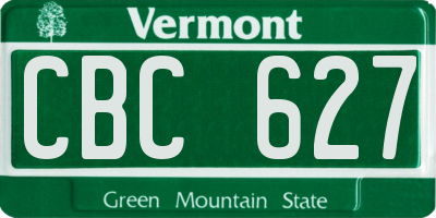 VT license plate CBC627