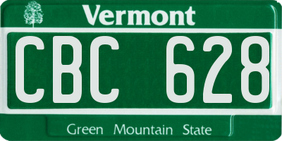 VT license plate CBC628