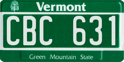 VT license plate CBC631