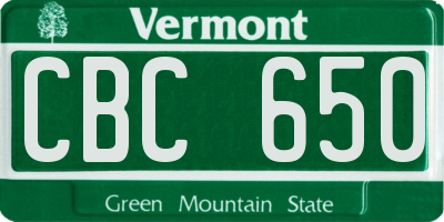 VT license plate CBC650