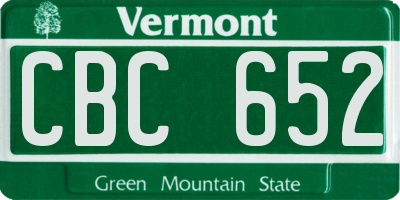 VT license plate CBC652