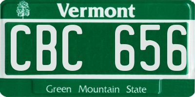 VT license plate CBC656