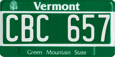 VT license plate CBC657