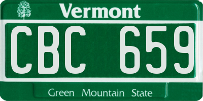 VT license plate CBC659