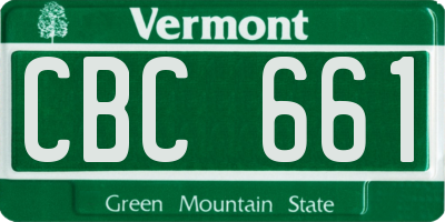 VT license plate CBC661