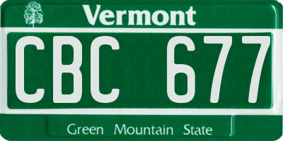 VT license plate CBC677