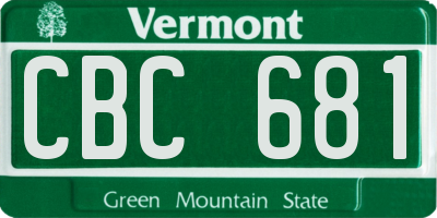 VT license plate CBC681