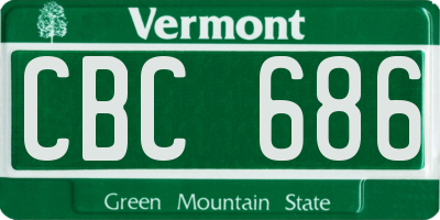 VT license plate CBC686