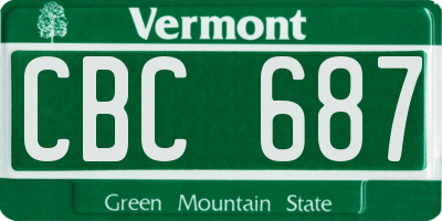 VT license plate CBC687
