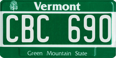 VT license plate CBC690