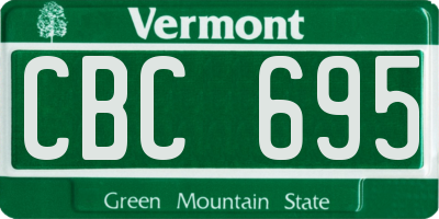 VT license plate CBC695