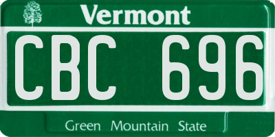VT license plate CBC696