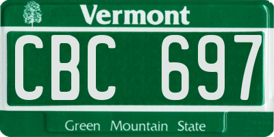 VT license plate CBC697