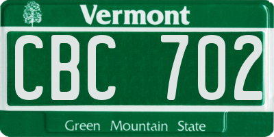VT license plate CBC702