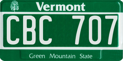 VT license plate CBC707