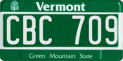 VT license plate CBC709