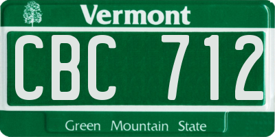 VT license plate CBC712