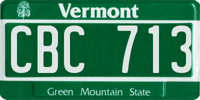VT license plate CBC713