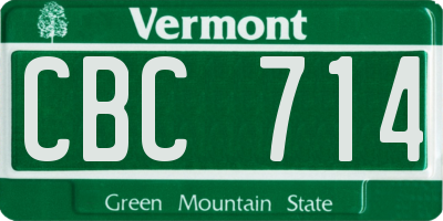 VT license plate CBC714