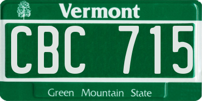 VT license plate CBC715