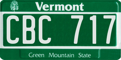 VT license plate CBC717