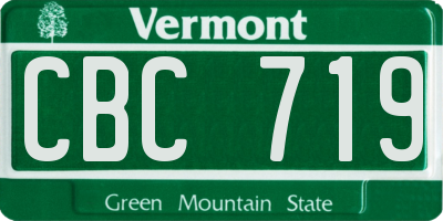 VT license plate CBC719