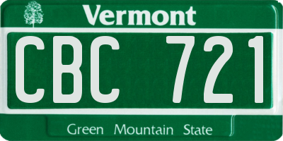 VT license plate CBC721