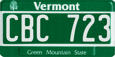 VT license plate CBC723