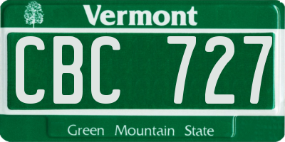VT license plate CBC727