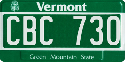 VT license plate CBC730
