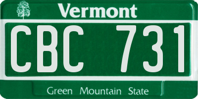VT license plate CBC731