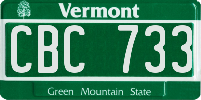 VT license plate CBC733