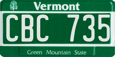 VT license plate CBC735