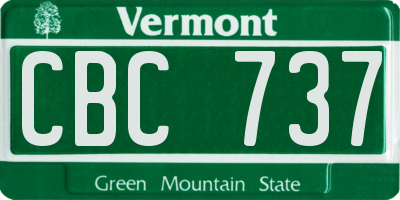 VT license plate CBC737