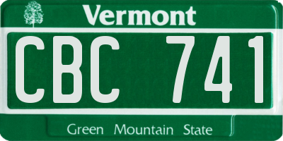 VT license plate CBC741