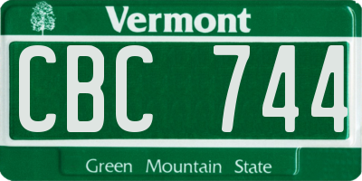 VT license plate CBC744