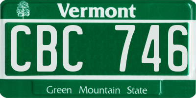 VT license plate CBC746