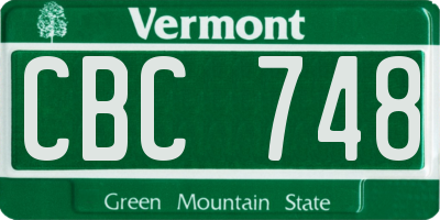 VT license plate CBC748
