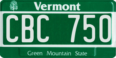 VT license plate CBC750