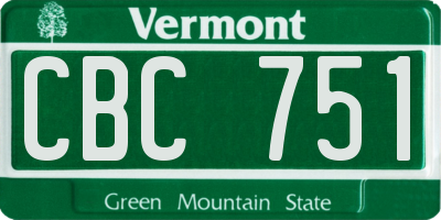 VT license plate CBC751