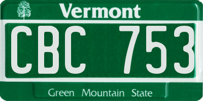 VT license plate CBC753